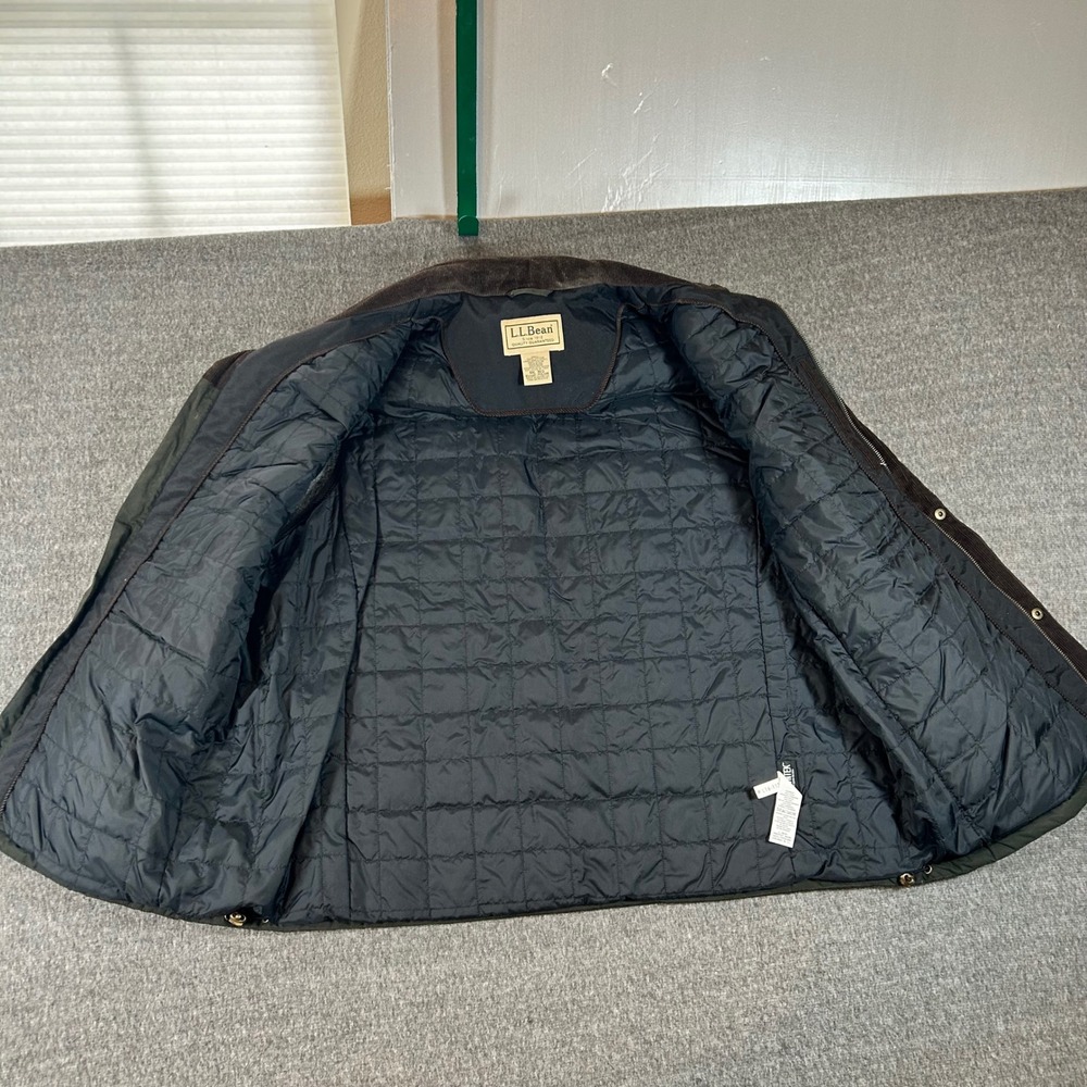 LL Bean Men XXL Upcountry Waxed Down Vest Green Quilted DownTek Hunting Outdoors - Picture 2 of 9